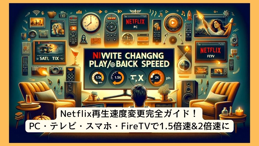 Netflix再生速度変更完全ガイド！PC・テレビ・スマホ・FireTVで1.5倍速&2倍速に