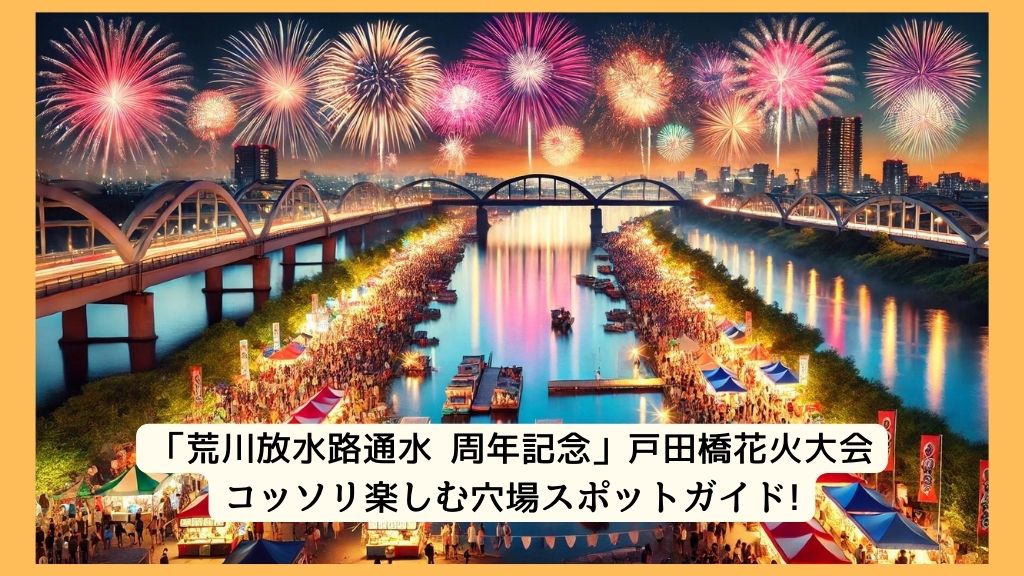 「荒川放水路通水100周年記念」戸田橋花火大会 2024年をコッソリ楽しむ穴場スポットガイド!交通規制・渋滞・駐車場対策も！